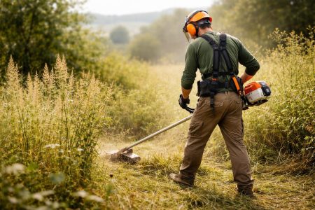 travailleur-jardinage-debroussaille-terrain-sauvage