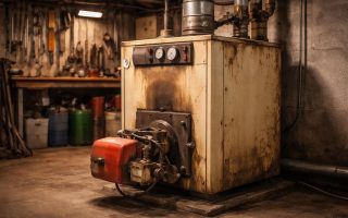 chaudiere-fioul-sous-sol-outils-tuyaux