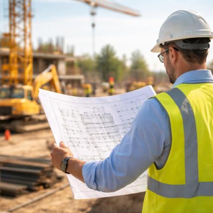 architecte-plans-chantier-machines-ouvriers