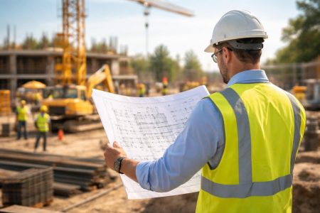 architecte-plans-chantier-machines-ouvriers