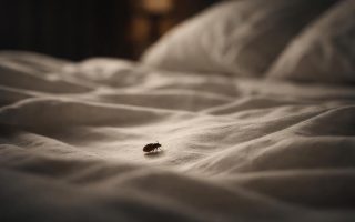 insecte-lit-draps-arriere-plan-flou