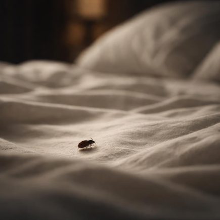 insecte-lit-draps-arriere-plan-flou