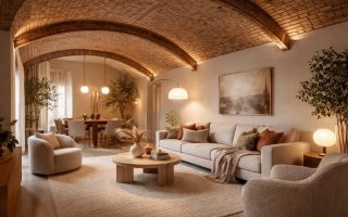 plafond-brique-salon-contemporain-elegant