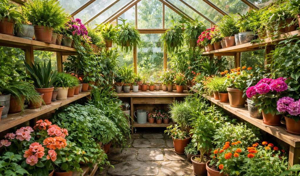 serre-plantes-fleurs-etageres-verre