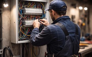 electricien-panneau-cables-lumieres-outils
